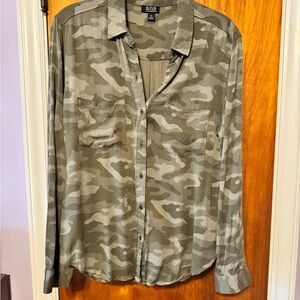 A.N.A Camouflage Button-Up Shirt